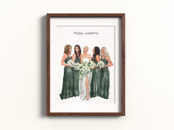 Wedding Drawing Custom Watercolor Couple Engagement Painting From Photo Personalised Gift For Him Watercolor Painting Wedding Portrait