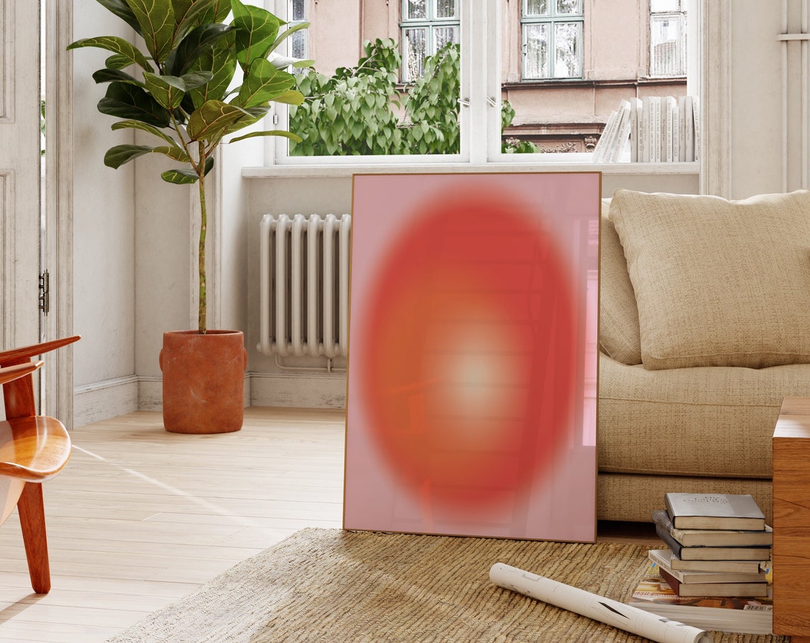 Red Pink Aura Gradient Abstract Modern Spiritual Wall Poster - Image 6
