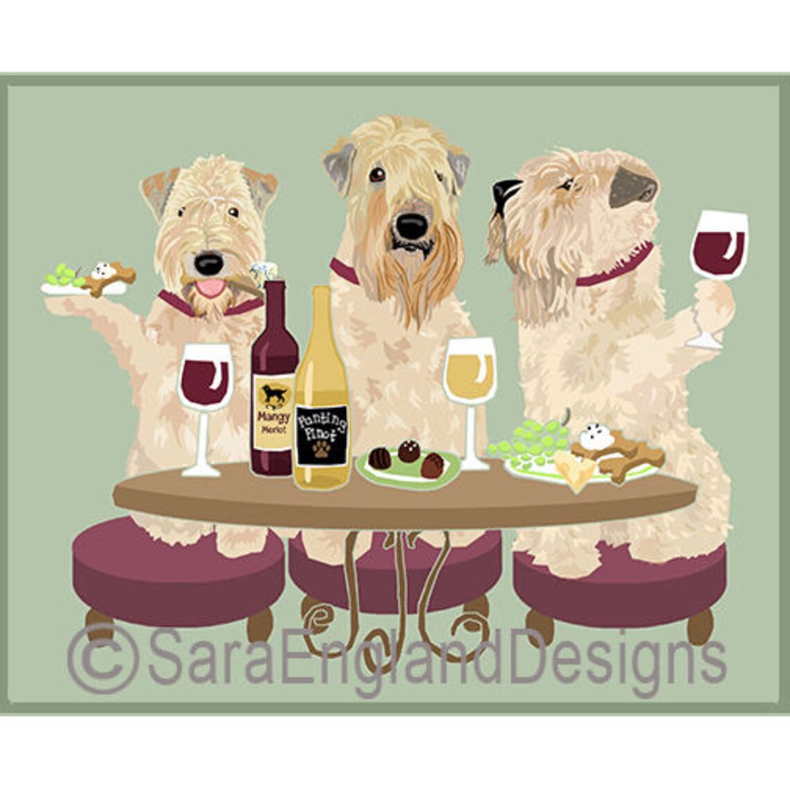 Dogs Wineing Soft Coated Wheaten Terrier Art Print