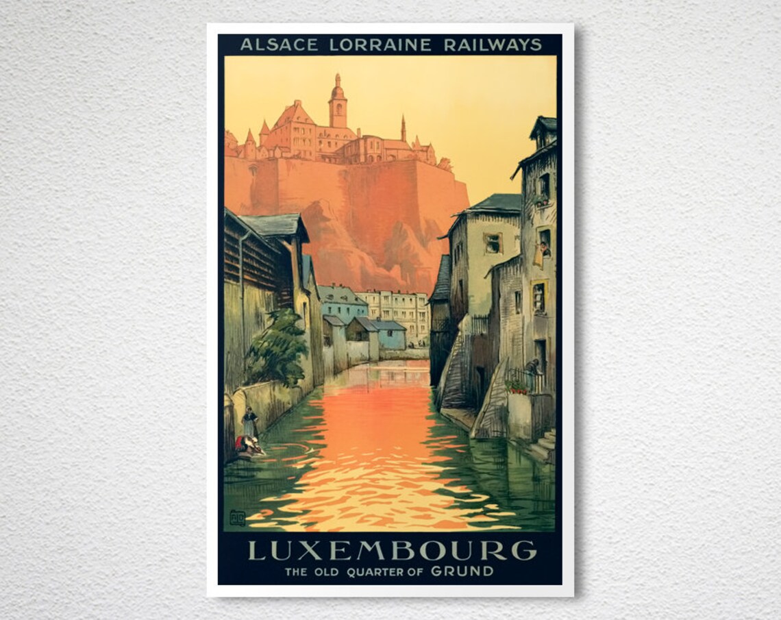 Luxembourg Vintage Travel Poster, Travel Poster - Image 2