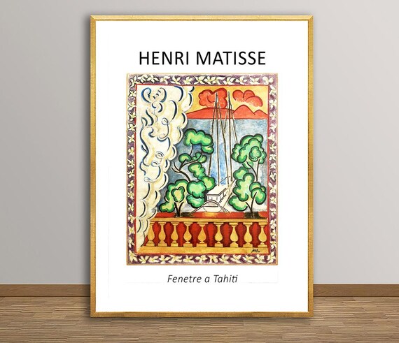 Fenetre A Tahiti Vintage Travel Poster Tahiti By Henri Matisse Poster Travel Tahiti Island Wall Decor Gift Idea