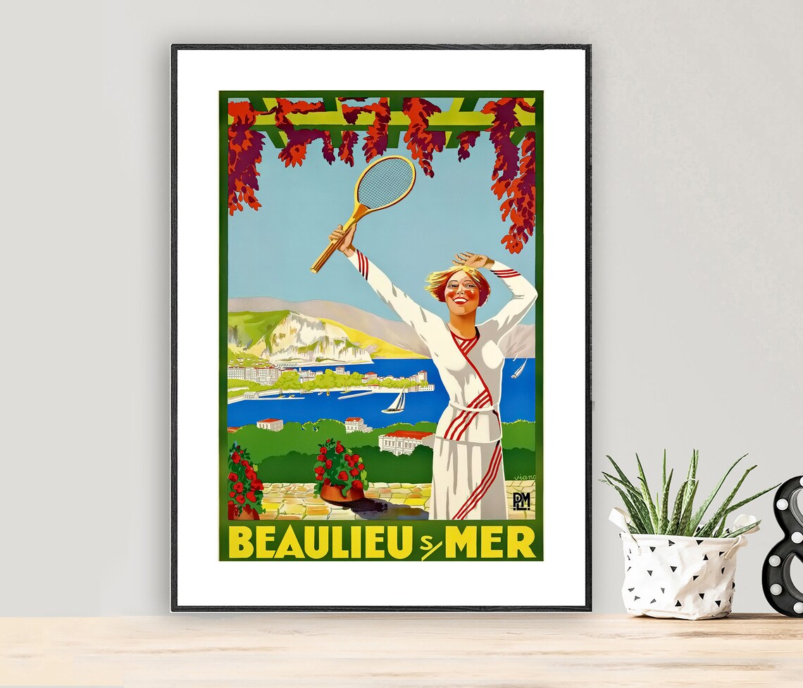 Beaulieu Sur Mer Vintage Travel Poster, France