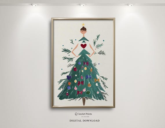 Miss Noel Whimsical Christmas Wall Art Holiday Decor Boho Festive Kids Nursery Room Xmas