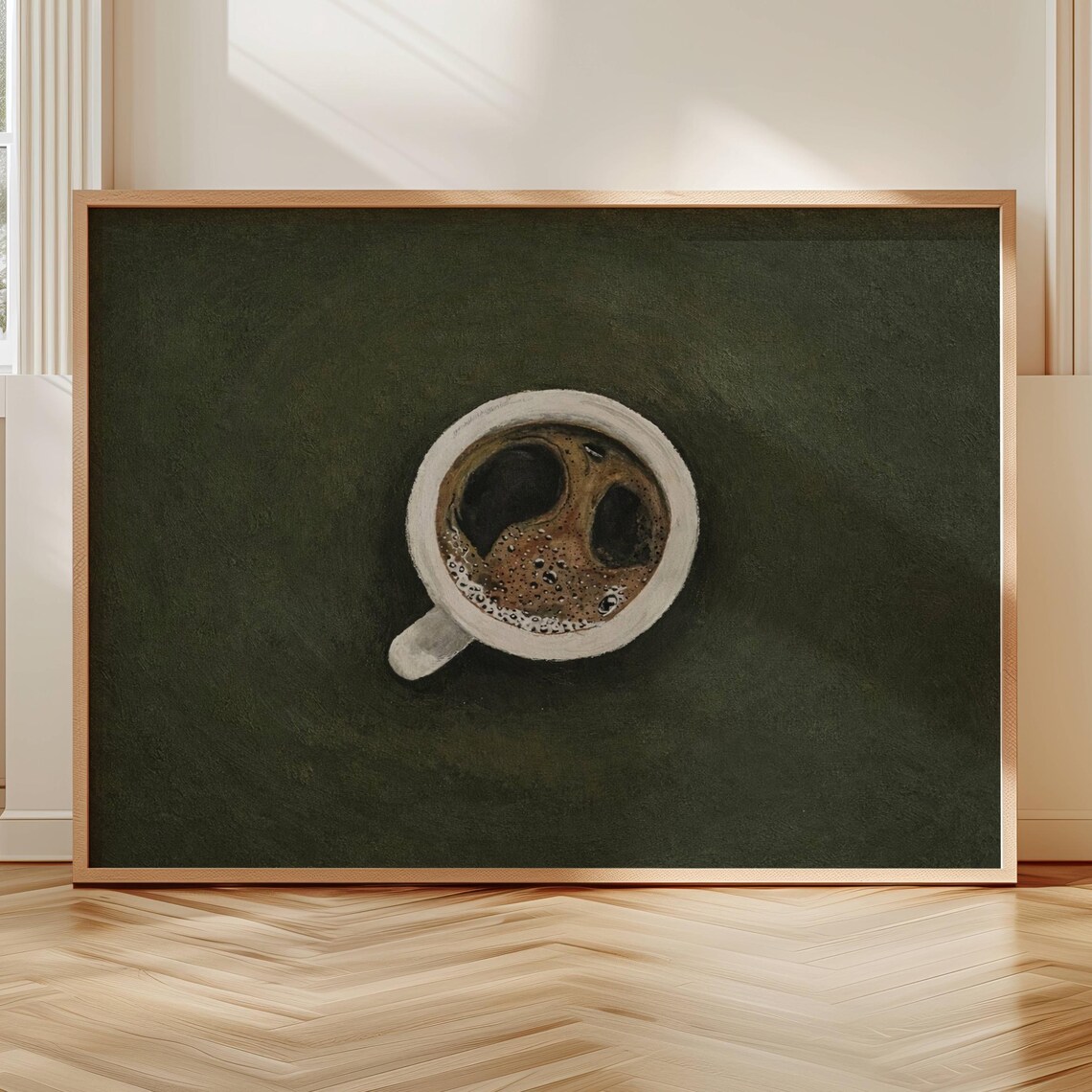 Minimalist Espresso Coffee, Mid-Century Poster Print