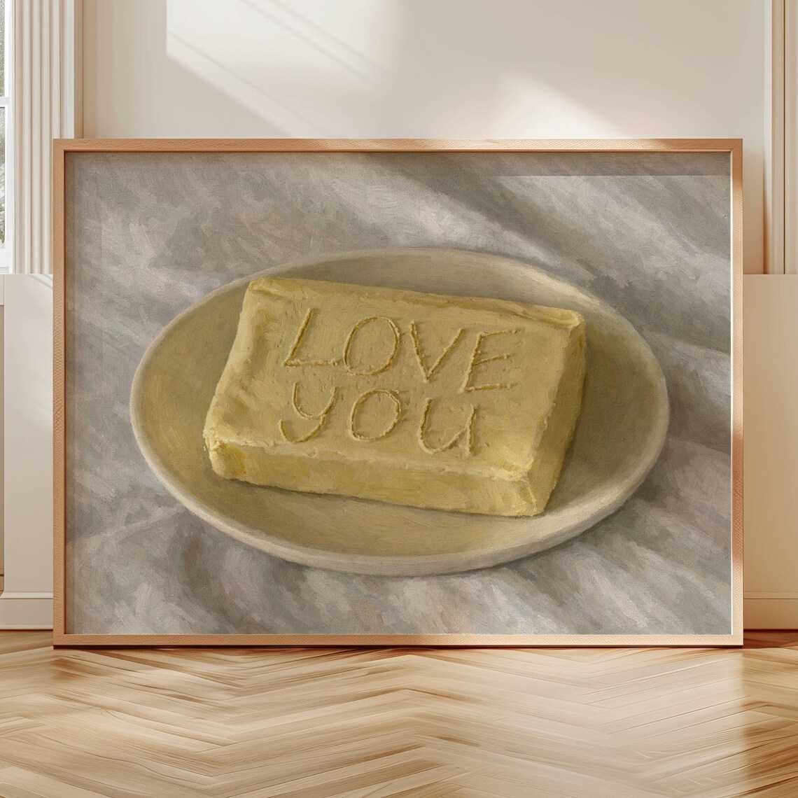 Butter Oil Painting Print, Minimalist Still Life Poster