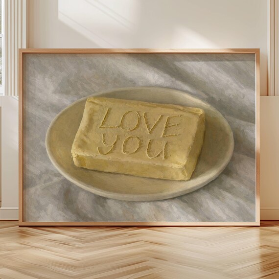 Butter Oil Painting Print, Minimalist Still Life Poster