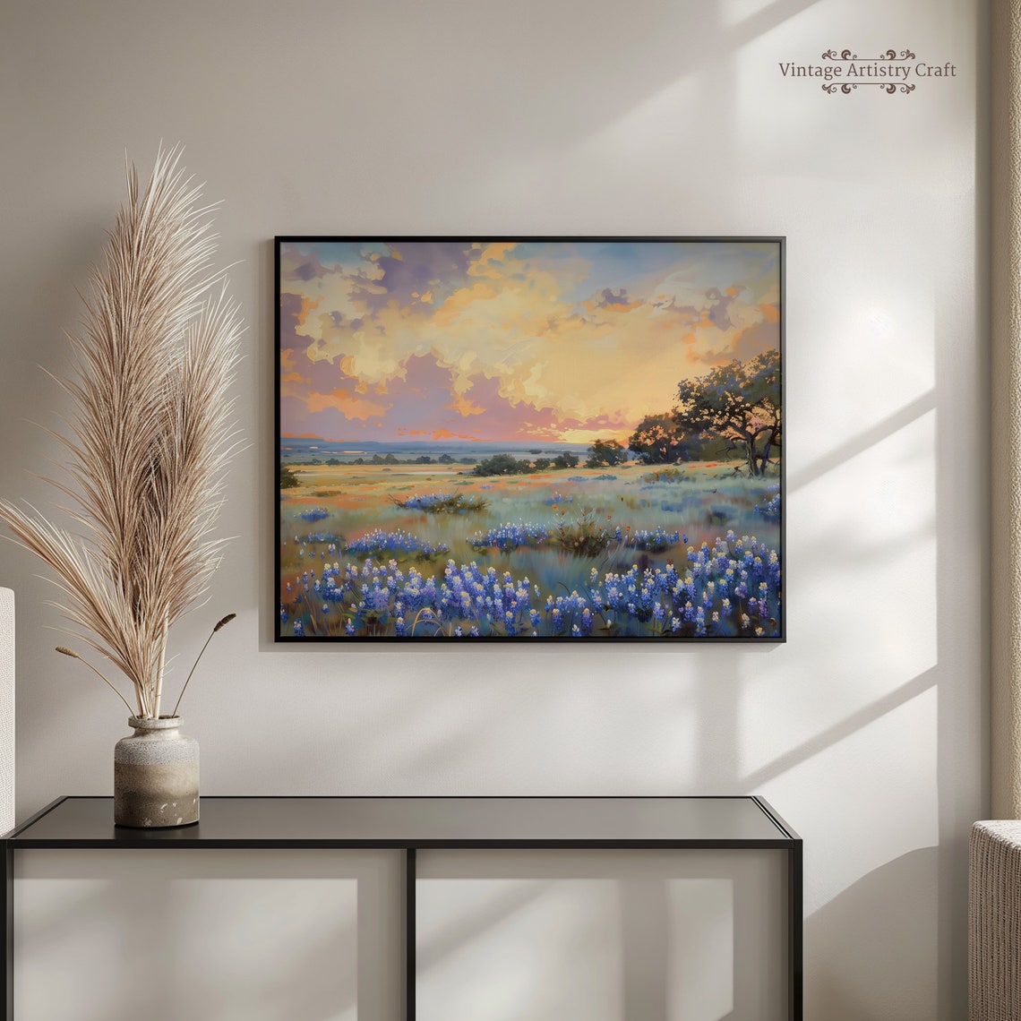 Wildflower Field Landscape Vintage Oil Painting Aesthetic Farmhouse Wall Art Country Landscape Art Print - Image 6