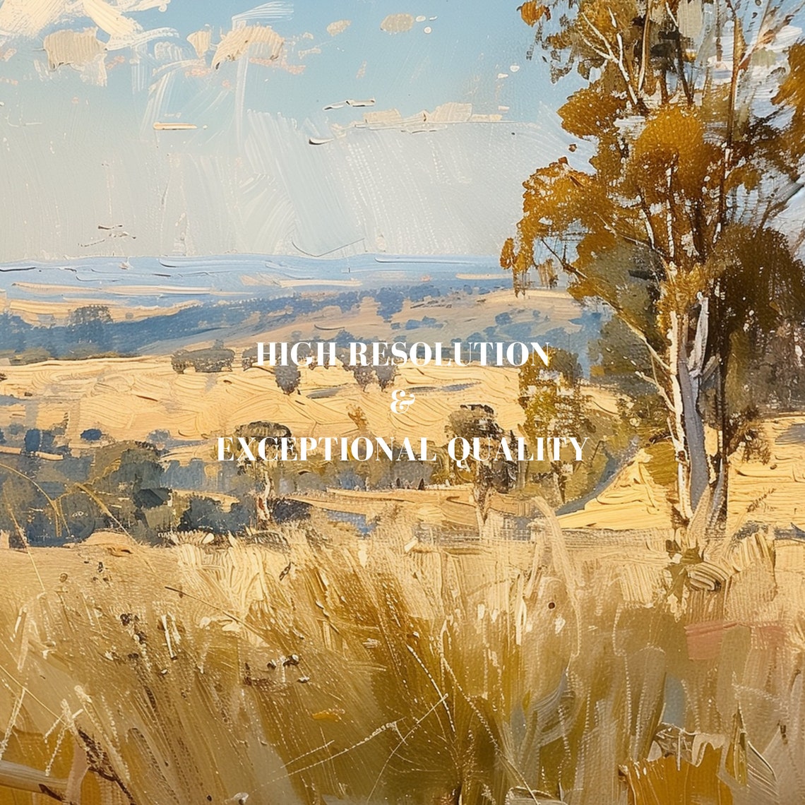 Golden Grassland With Eucalyptus Trees Sunny Summer Landscape Poster - Image 8