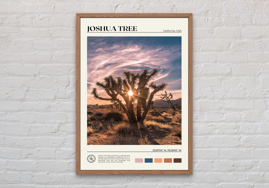 Joshua Tree Real Photo Travel Poster, National Park
