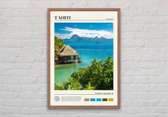 Tahiti Travel Poster, Oceania Place Print