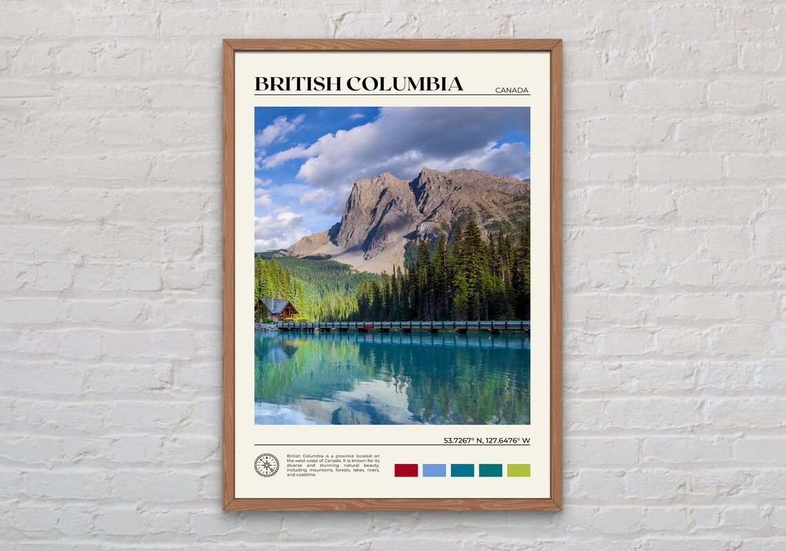 British Columbia Travel Photo Poster, Canada Decor