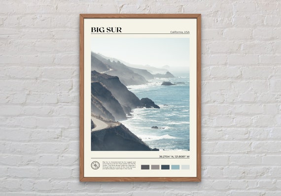 Big Sur Real Photo Print, California Travel Poster