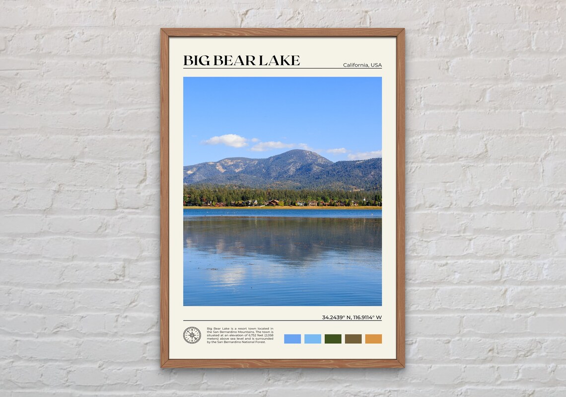 Big Bear Lake Photo Print, Travel Wall Art