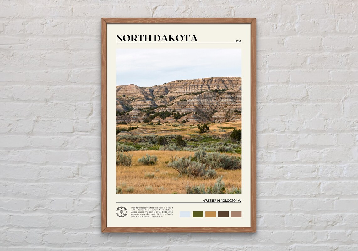 North Dakota Real Photo Travel Poster