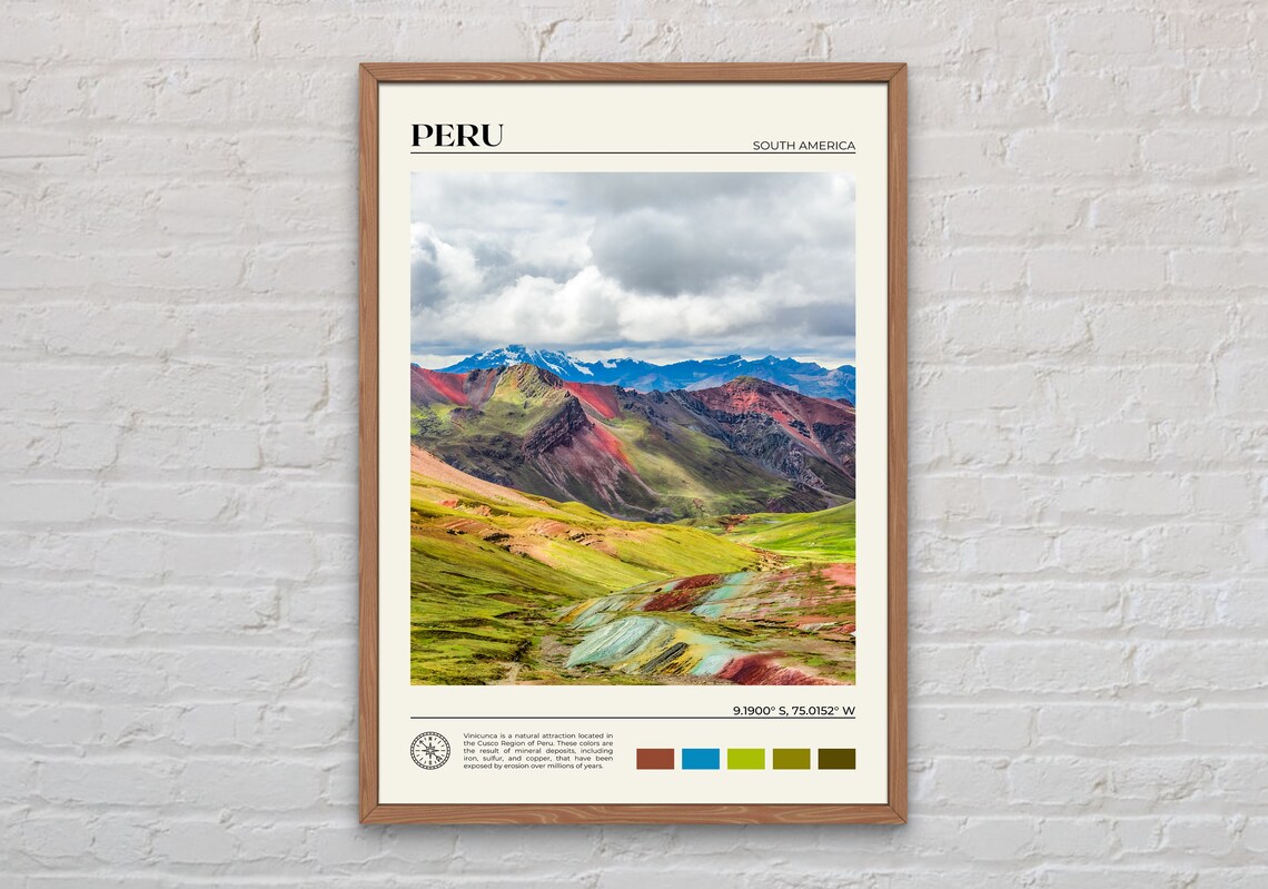 Peru Travel Poster, South America Wall Art
