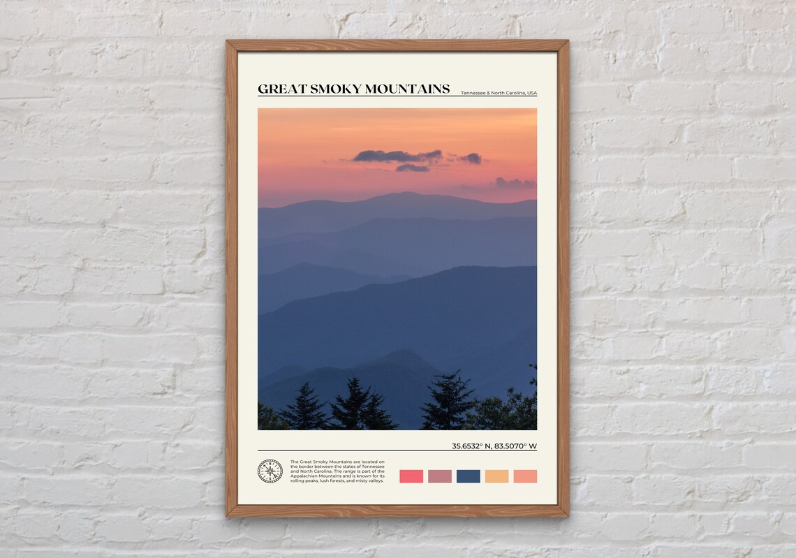 Great Smoky Mountains National Park Travel Poster, United States