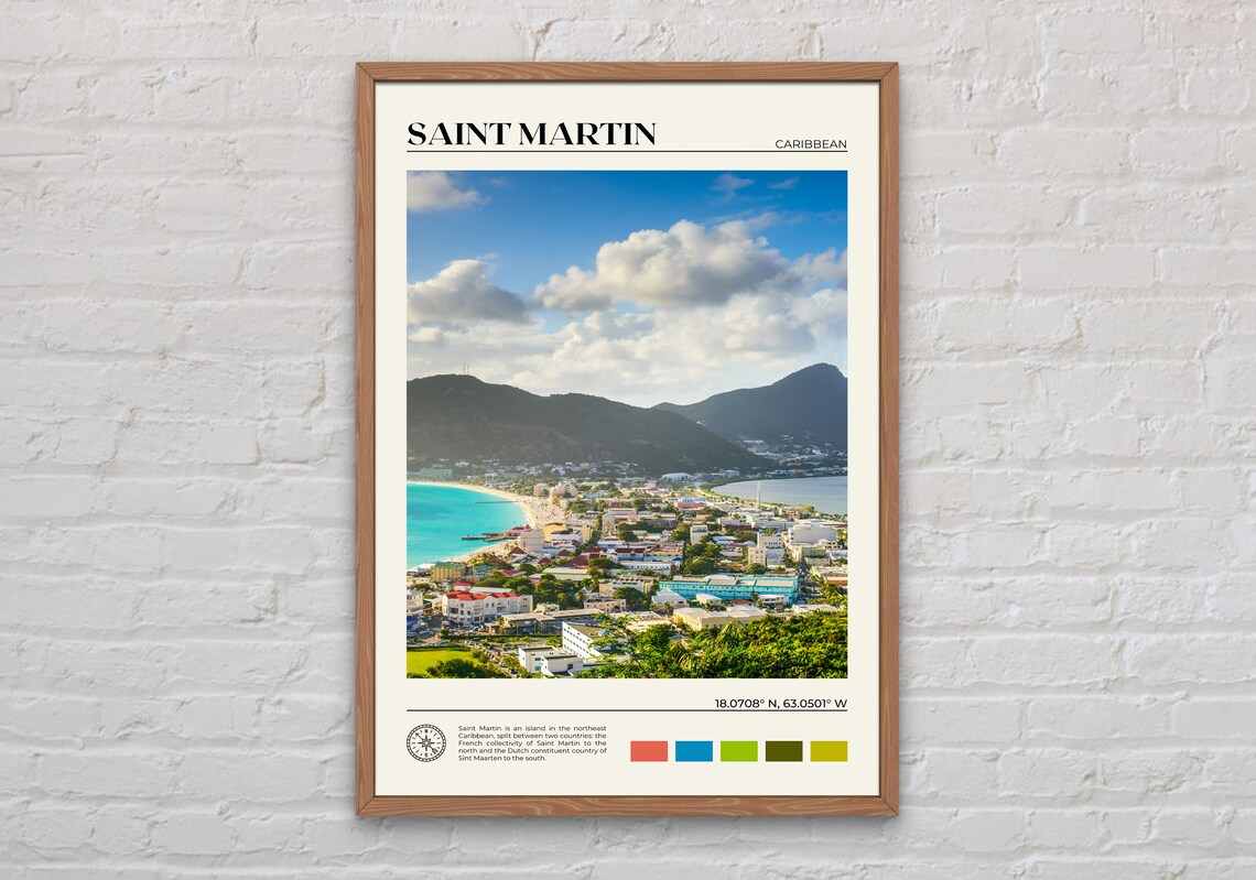 Saint Martin Real Photo Art Print, Caribbean Decor