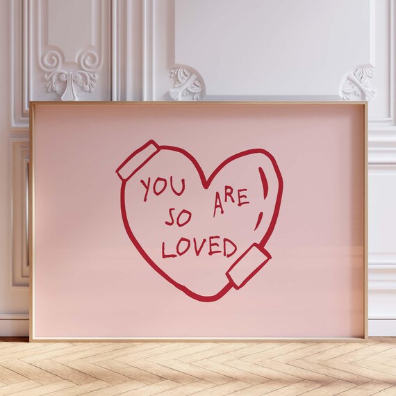 Pink Love Quote Nursery Wall Art Kids Affirmation Decor
