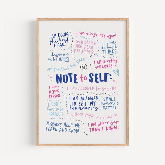 Positive Affirmation Poster for Teen Girls Room