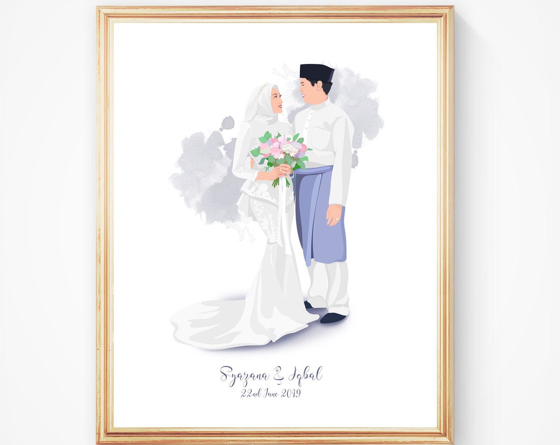 Muslim Wedding Gift Muslim Couple Muslim Couple Gift Islamic Wedding Gift Family Portrait Mothers Day Gift For Mom Islamic Gifts