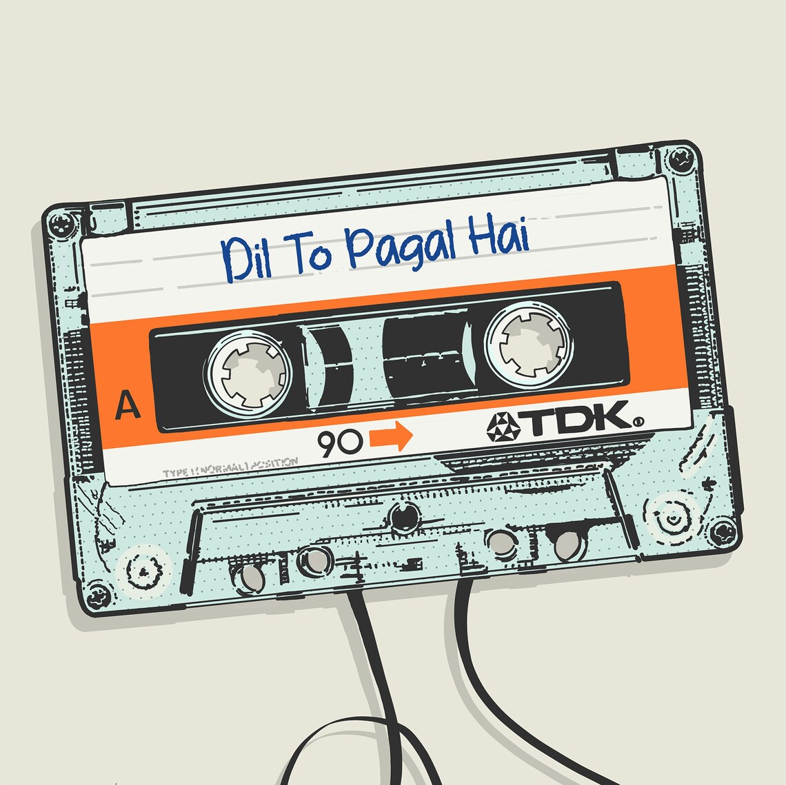 Personalised Indian Bollywood Song Poster, Retro Cassette - Image 3
