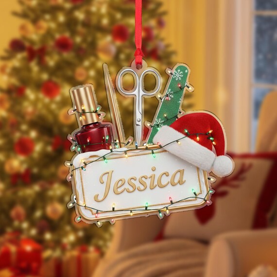 Personalized Nail Technician Jessica Salon Christmas Gift Poster