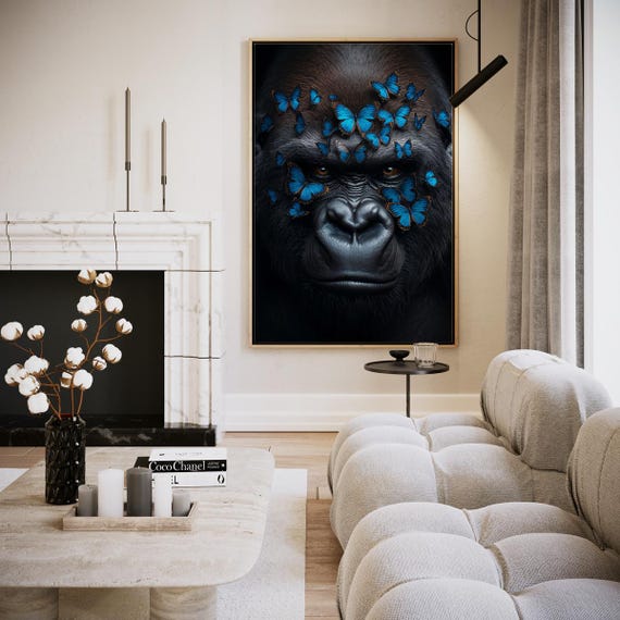Blue Butterflies On Powerful Friend Artwork Wall Art