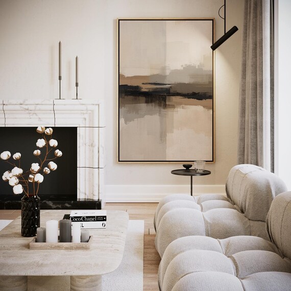 Calm Reflection In Neutral Tones Artwork Wall Art