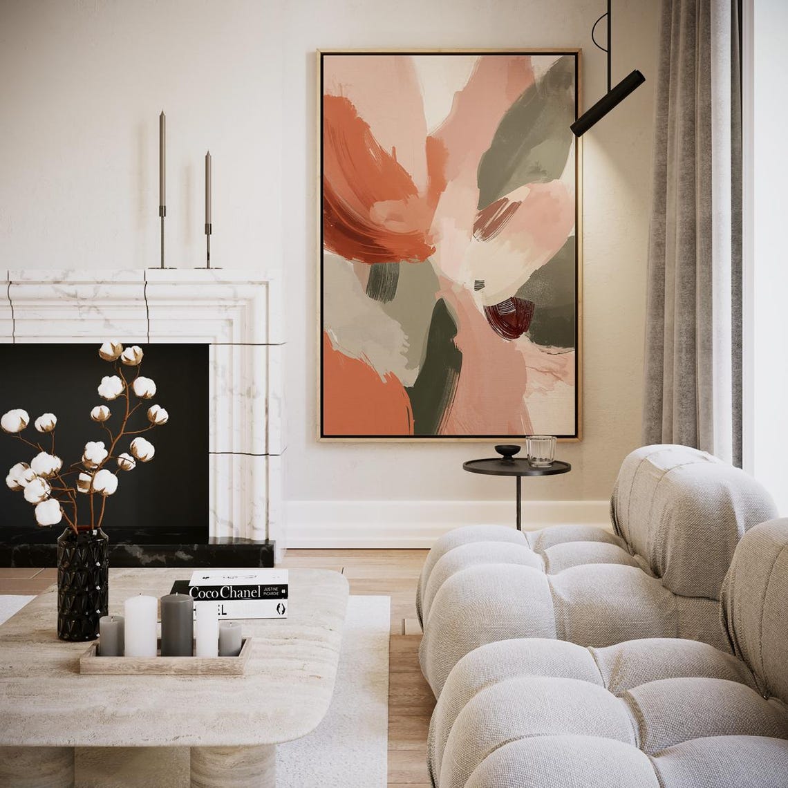 Terracotta And Sage Bold Brushstroke Abstract Expressionist Poster