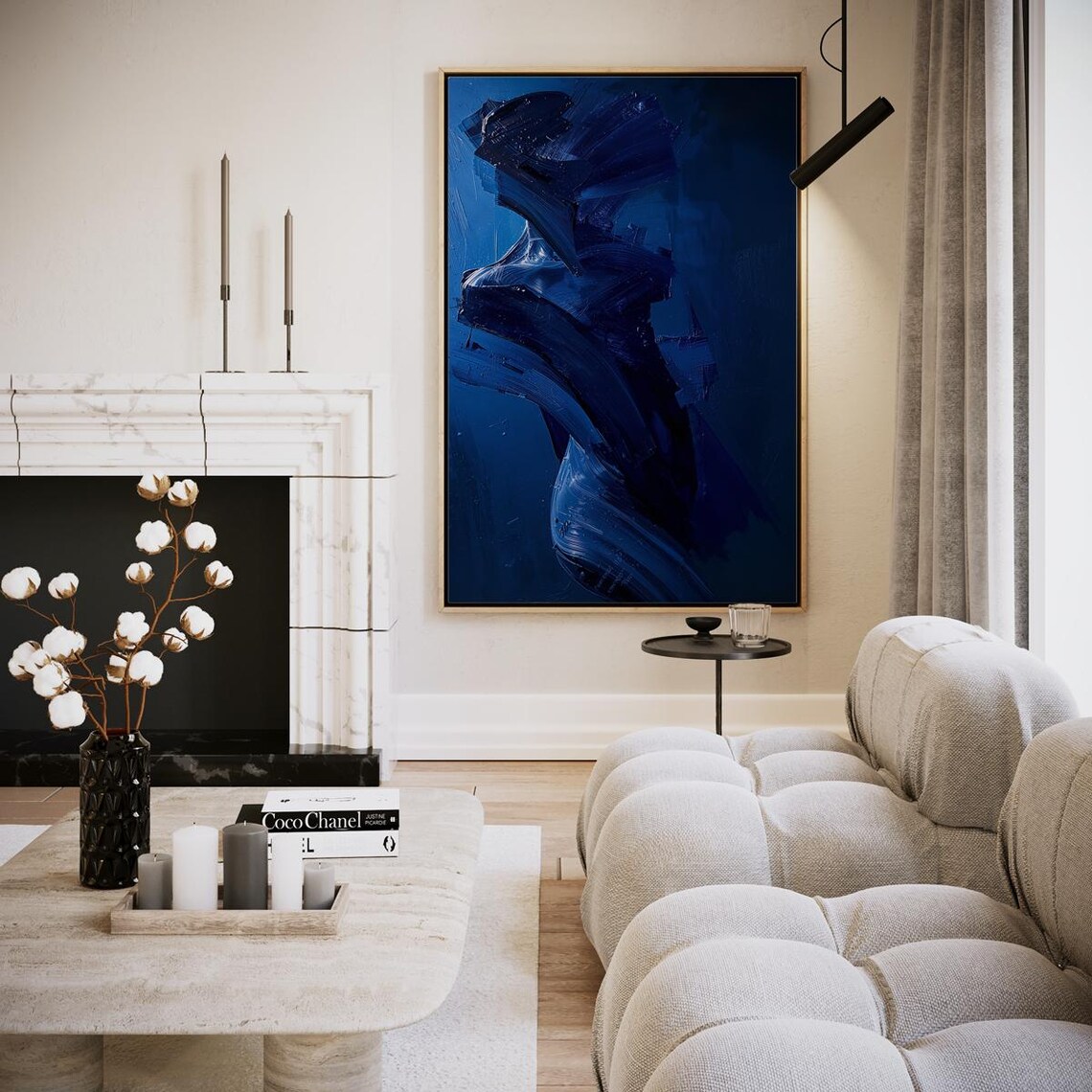 Abstract Silhouette In Blue Artwork Wall Art