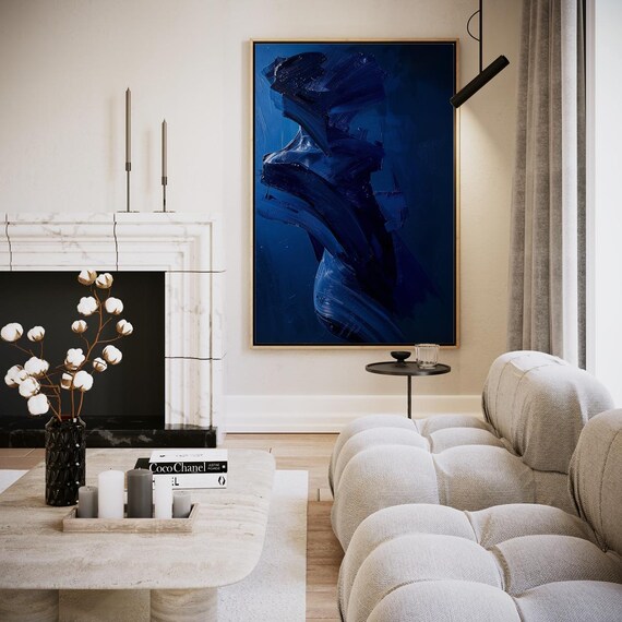 Abstract Silhouette In Blue Artwork Wall Art
