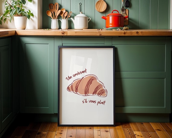 Un Croissant S'il Vous Plait French Bakery Croissant Art Poster