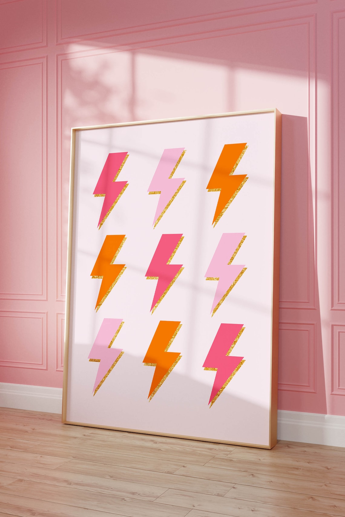 Lightning Bolts Preppy Wall Art Print, Dorm Decor - Image 2