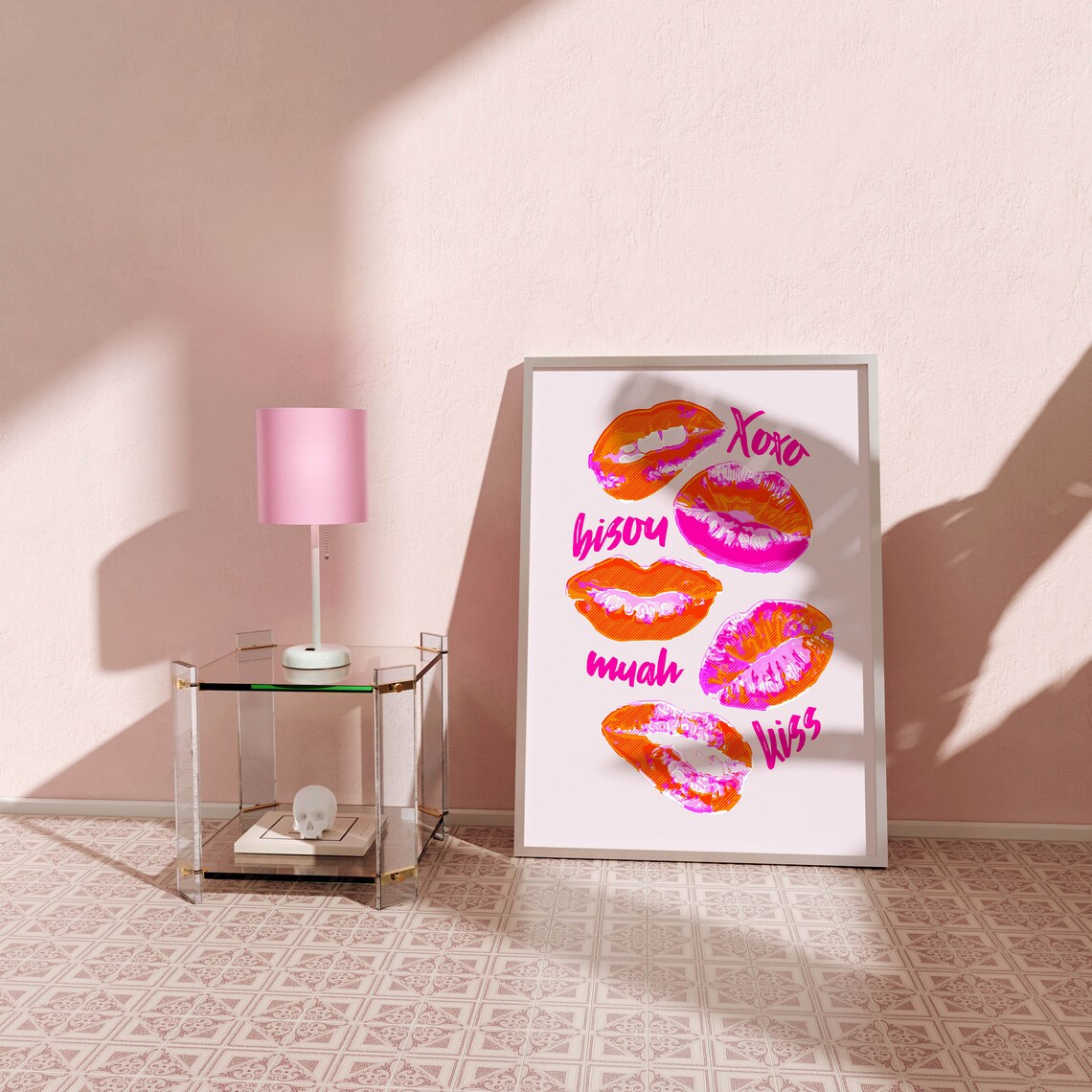 Pink and Orange Trendy Apartment Decor Poster - Image 2