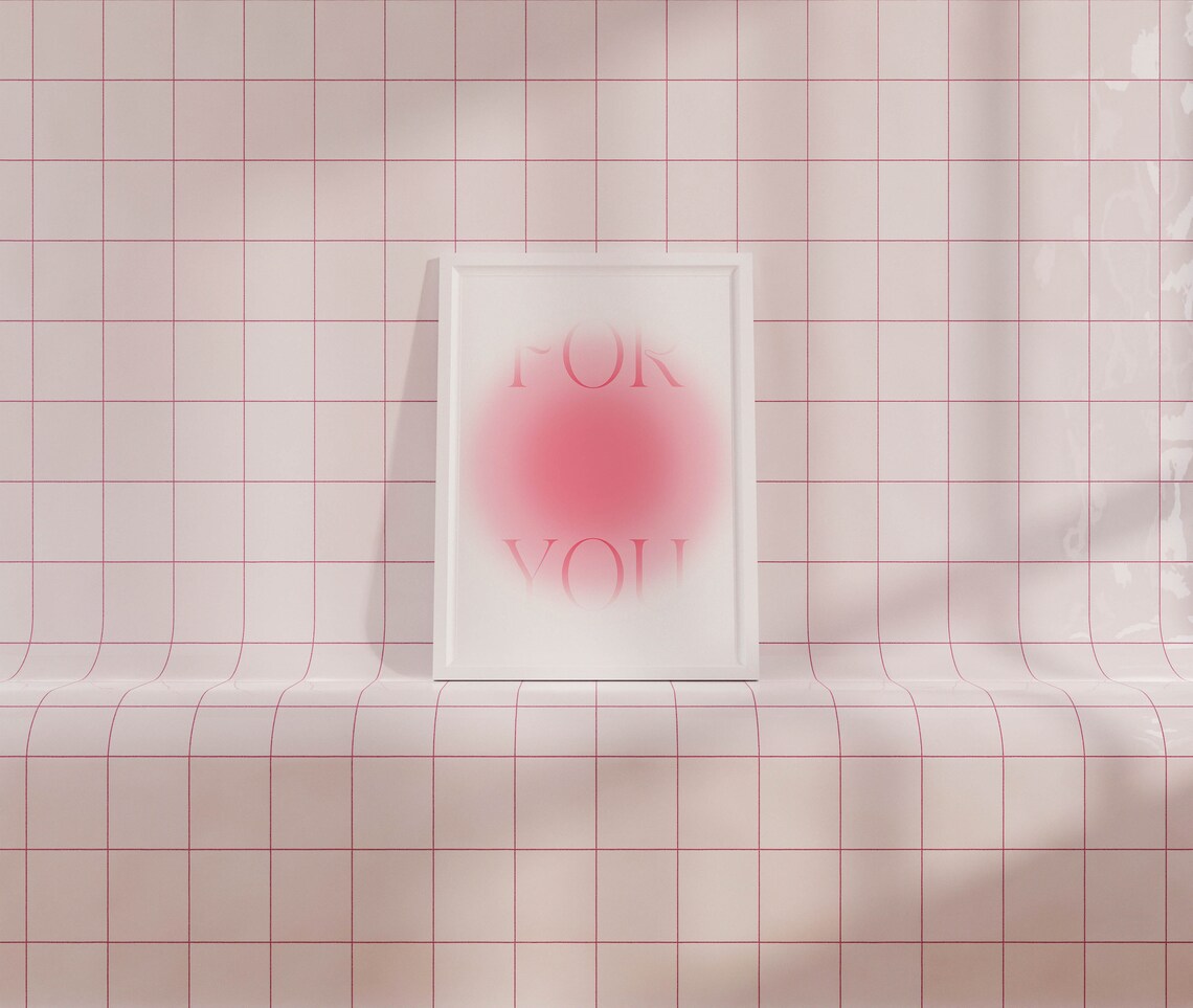 Dreamy For You Pink Aura Glow Minimalist Y2K Dorm Room Poster - Image 2