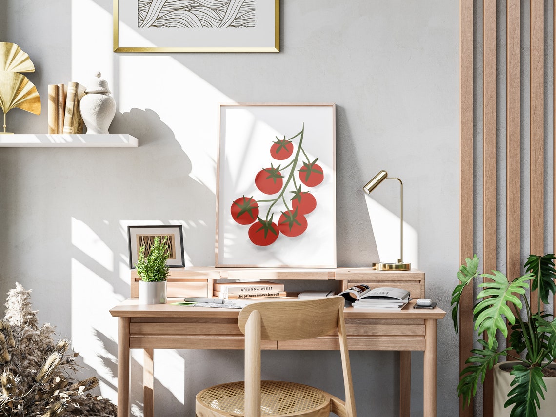 Cherry Tomatoes On Vine Fresh Bold Red Produce Kitchen Poster - Image 4