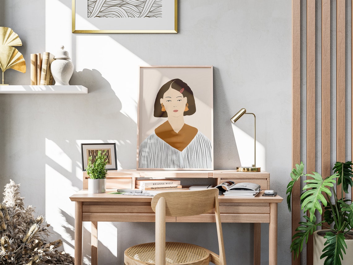 Portrait Wall Art Hand Painting Poster Woman Portraits Art Europe Wall Art Wall Art Italian Poster Art - Image 2