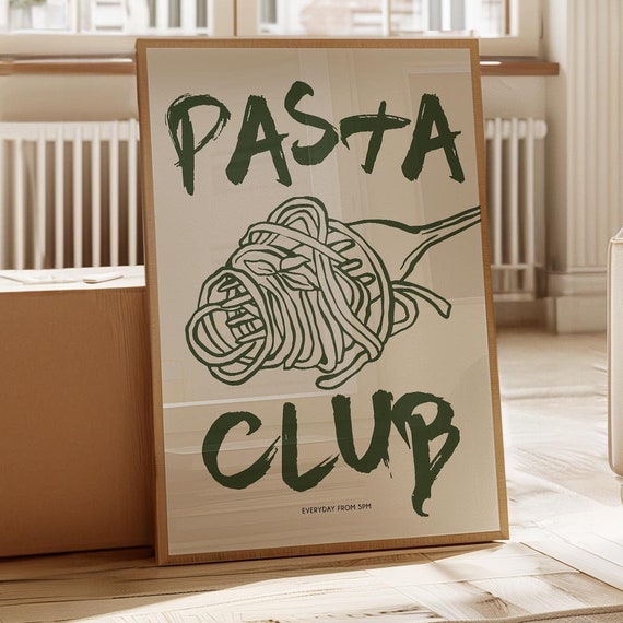 Pasta Club Retro Food Art Print