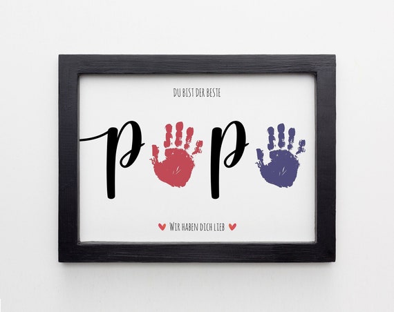 Papa Wir Haben Dich Lieb Art Print, Father's Day Gift