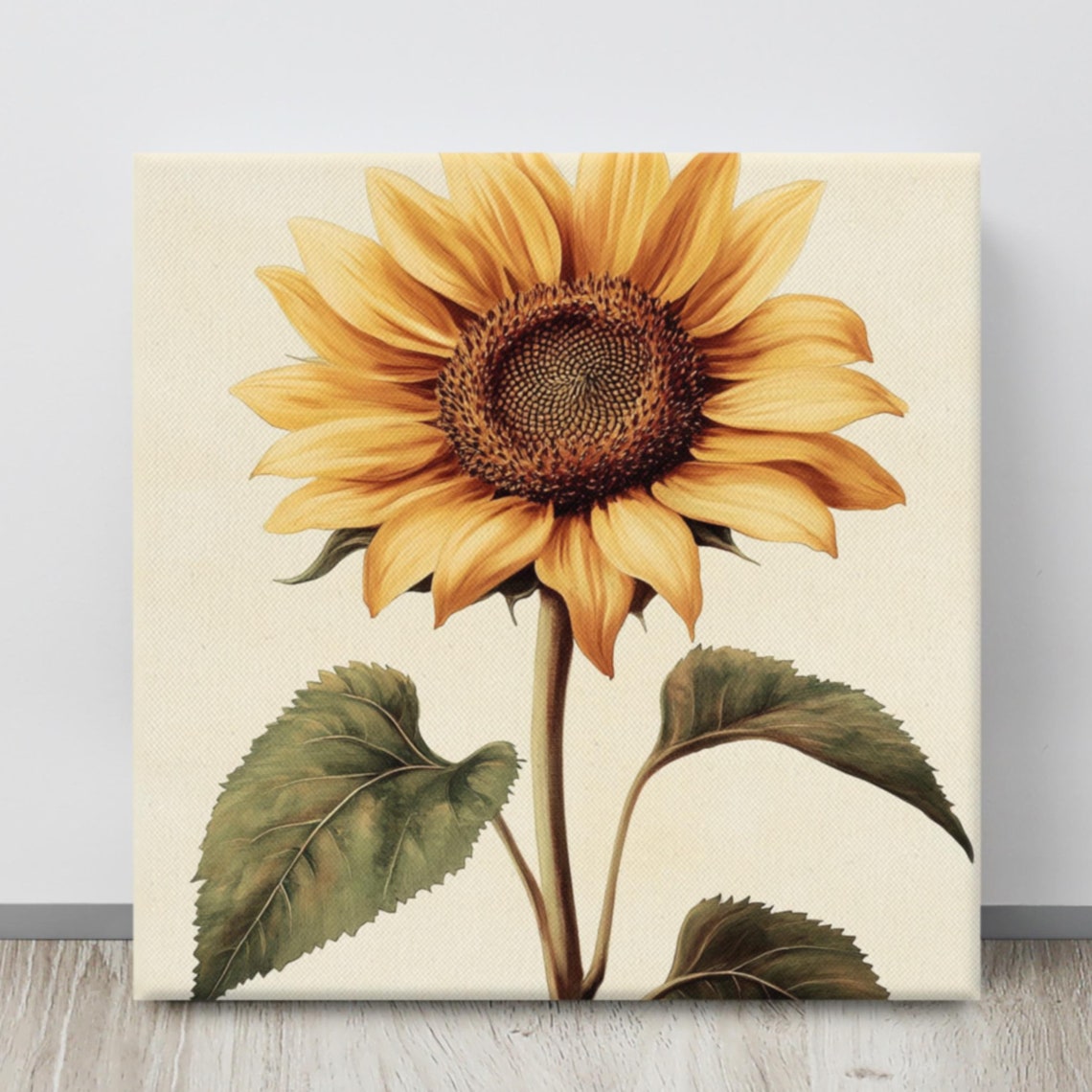 Sunflower Print Large Painting Print Flower Wall Art Nature Art Sunflower Art Sunflower Painting Print Vintage Wall Art