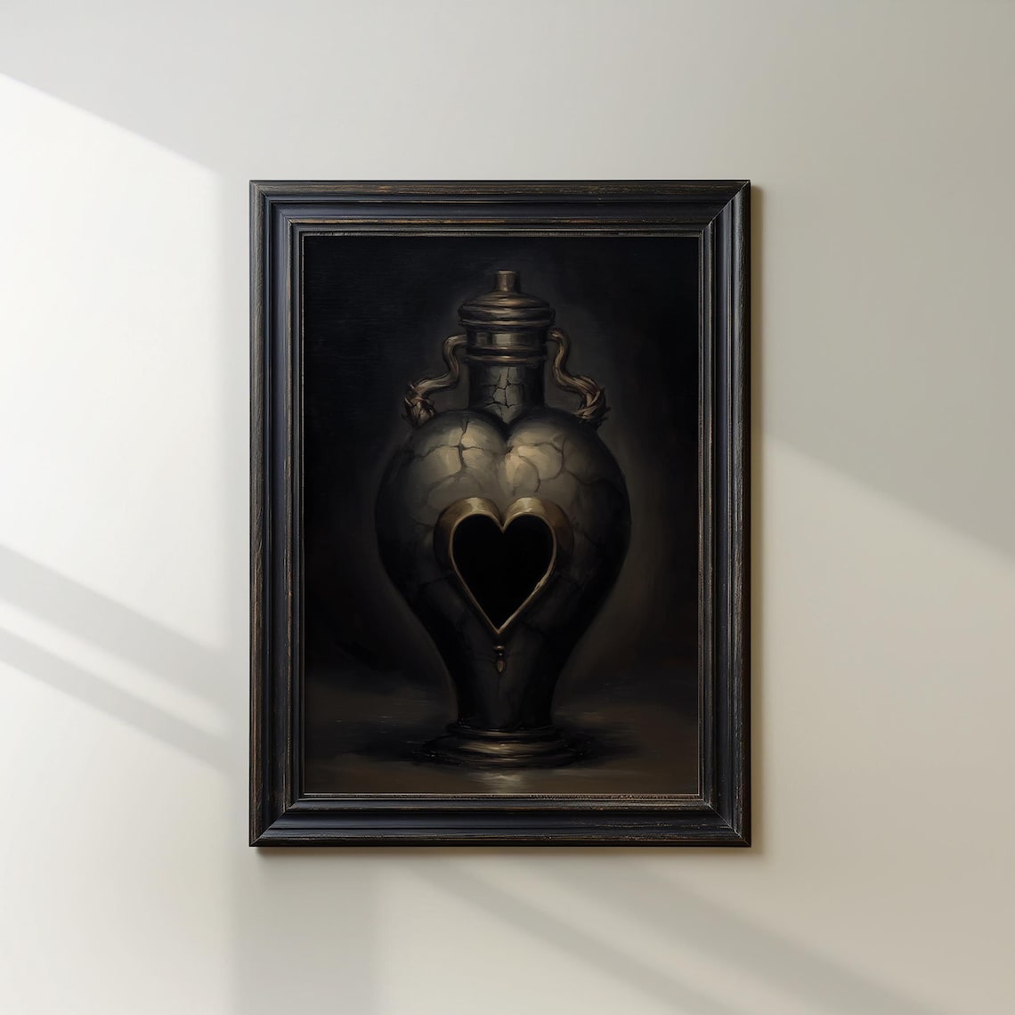 Vintage Dark Heart Vessel Flask Moody Apothecary Gothic Poster