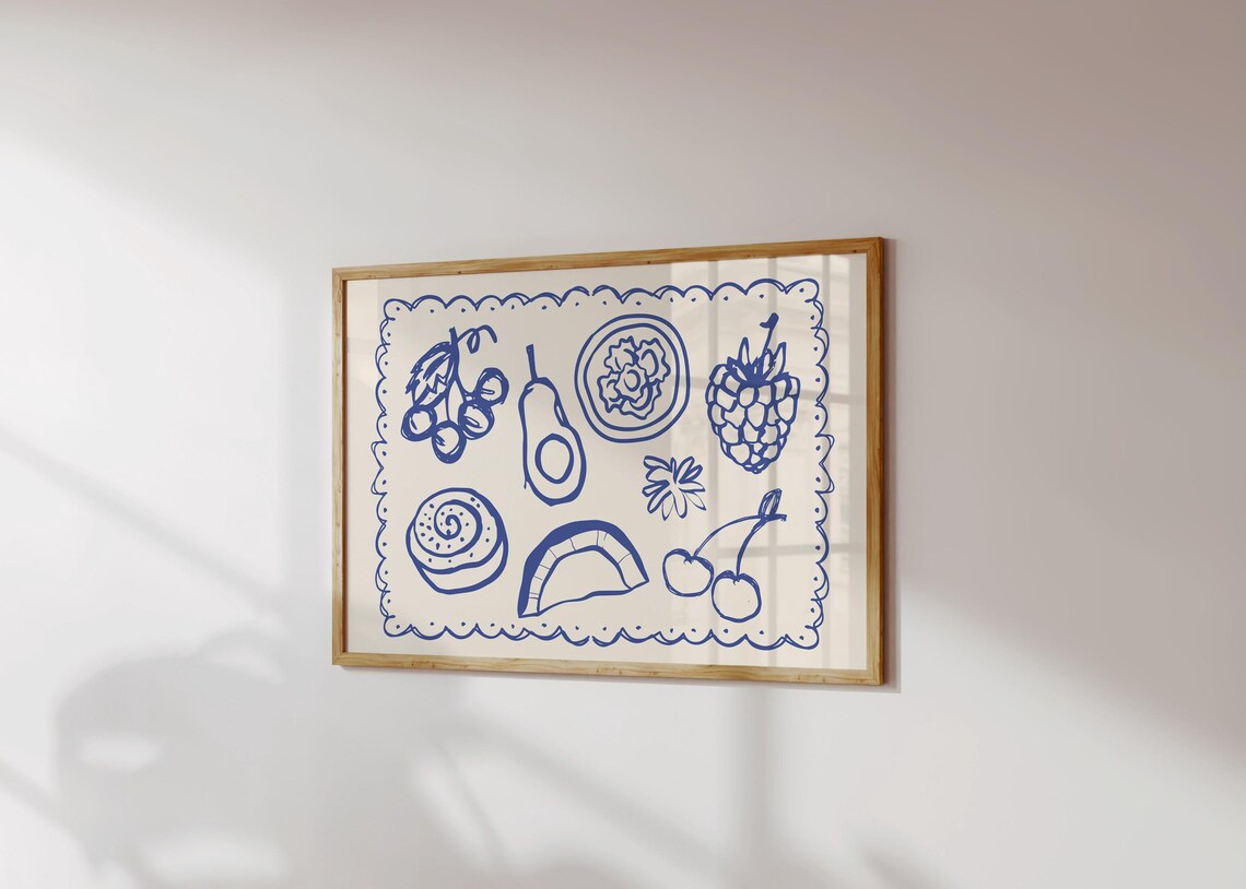 Hand Drawn Food Print, Retro Kitchen Art - Image 3