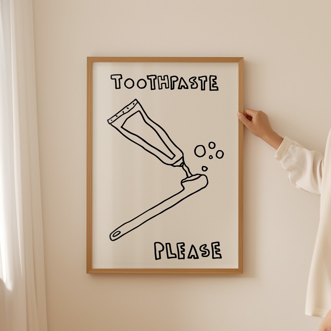 Toothpaste Print, Minimalist Bathroom Typography Poster - Image 4