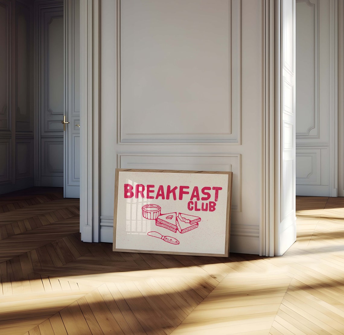 Breakfast Club Retro Red Toast Sandwich Kitchen Decor Poster - Image 5
