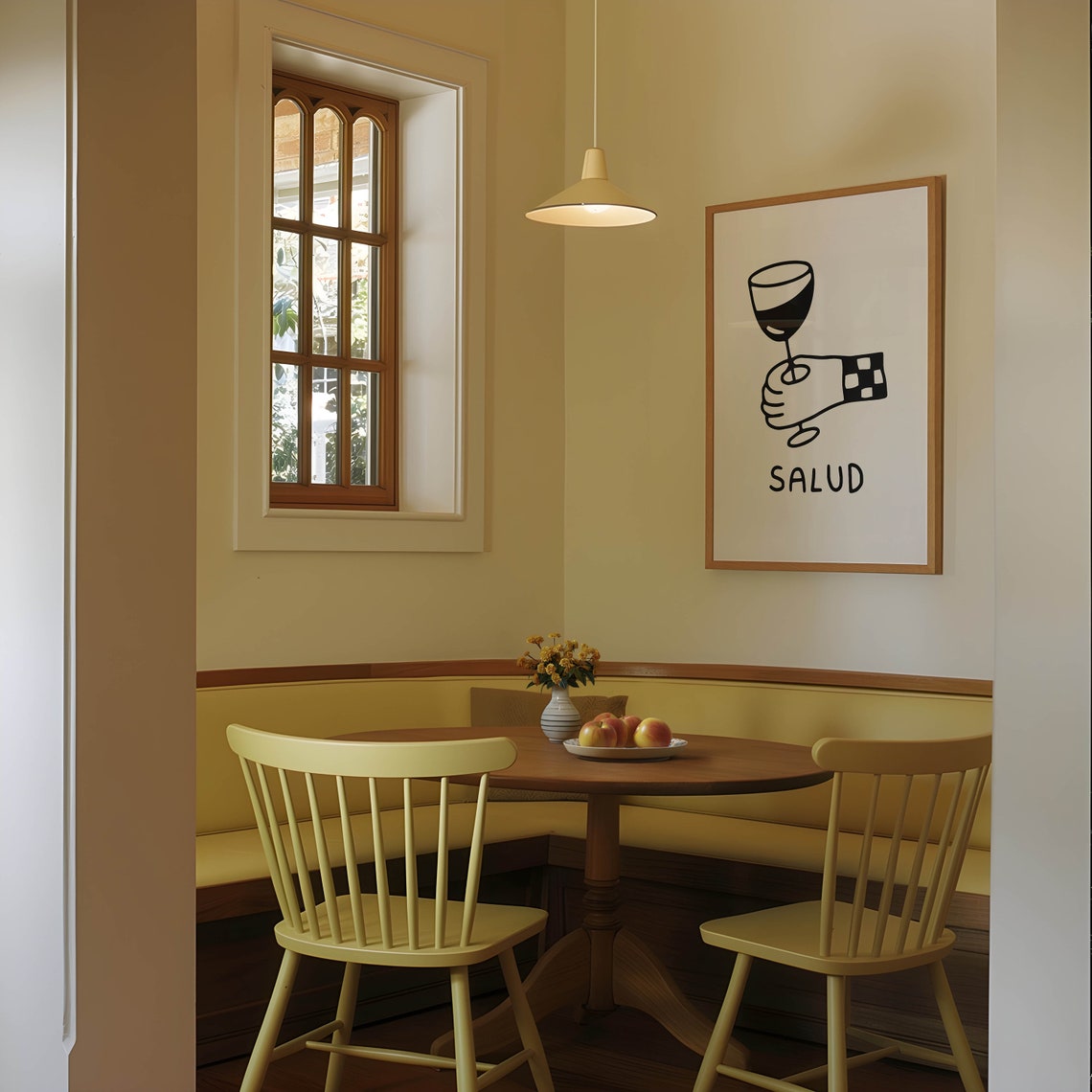 Salud Wine Glass Toast Bold Black Hand Graphic Bar Party Poster - Image 3