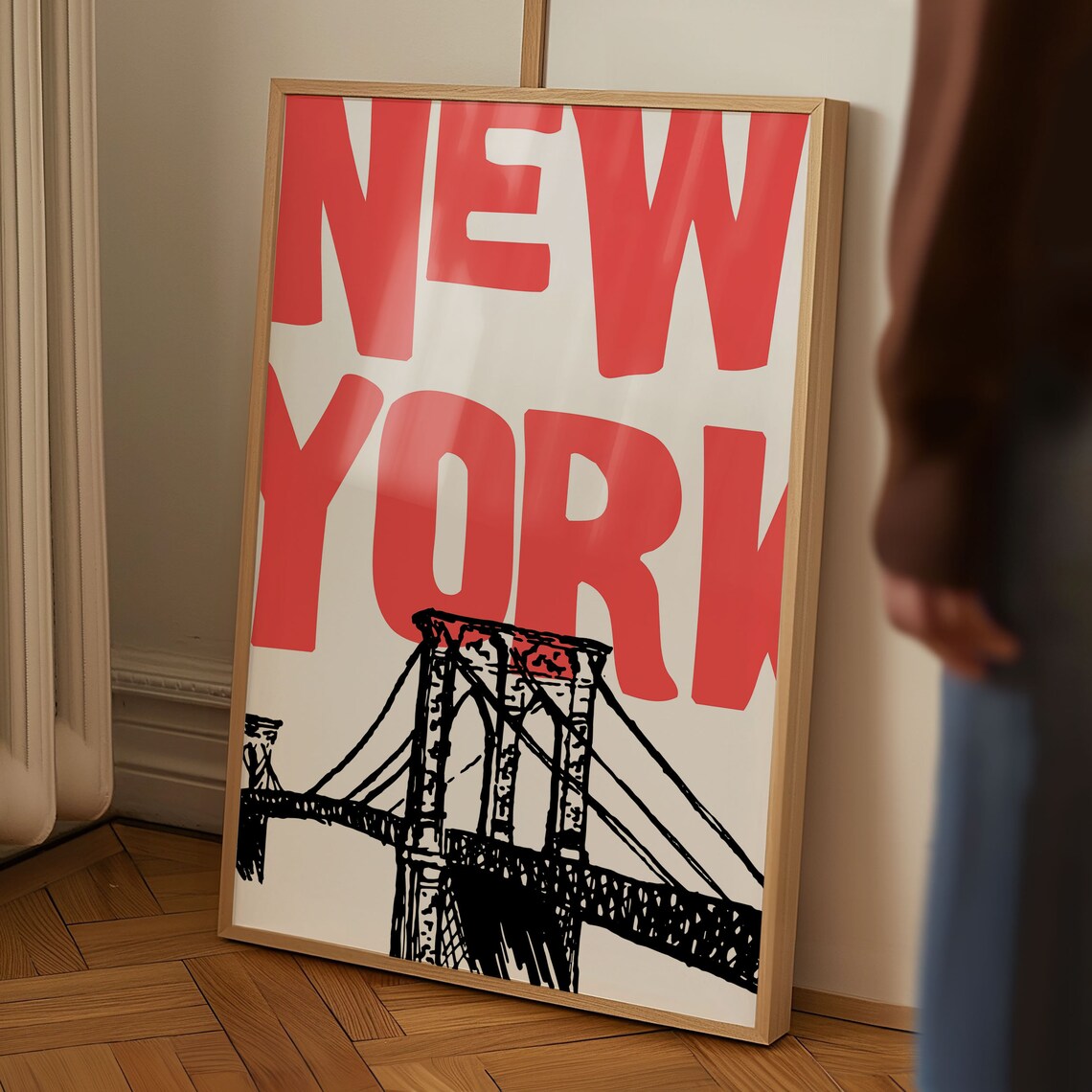 New York Vintage NYC Retro City Travel Poster