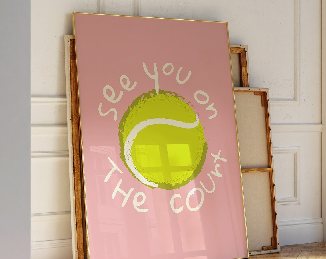 Tennis Ball Print, Country Club Aesthetic Poster