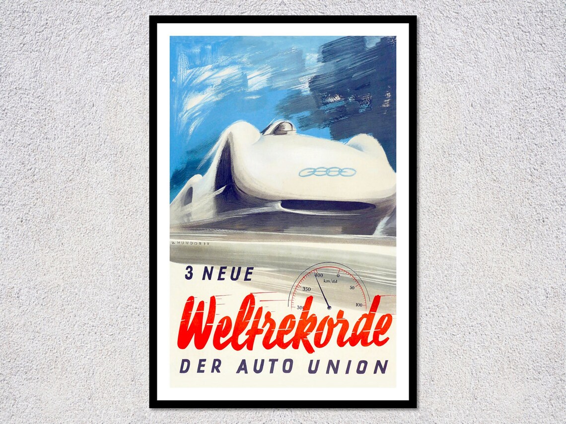 Auto Union 1937 Retro Auto Racing Poster Print