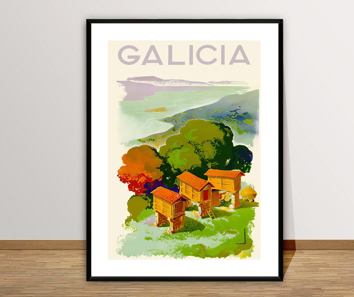 Galicia Spain Vintage Travel Poster, Europe Travel Poster - Image 2