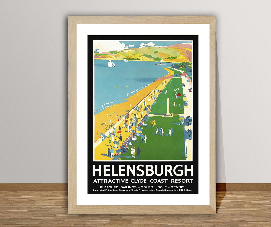 Helensburgh Vintage Travel Poster, Clyde Coast Resort